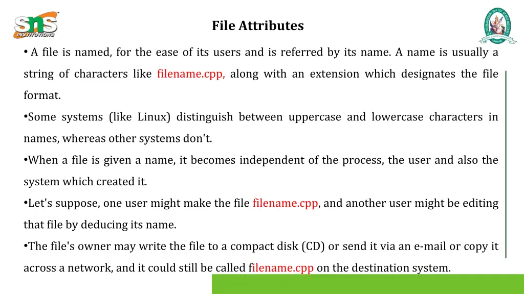 file attributes