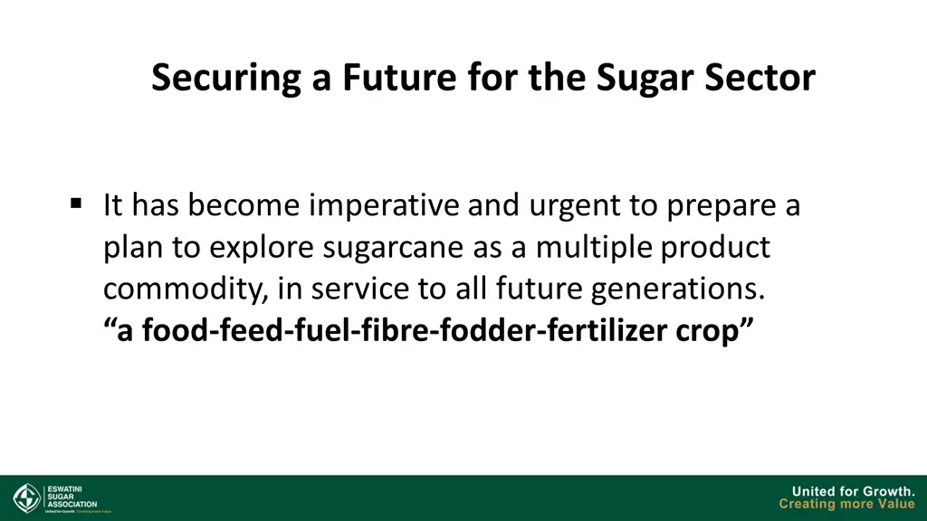 securing a future for the sugar sector