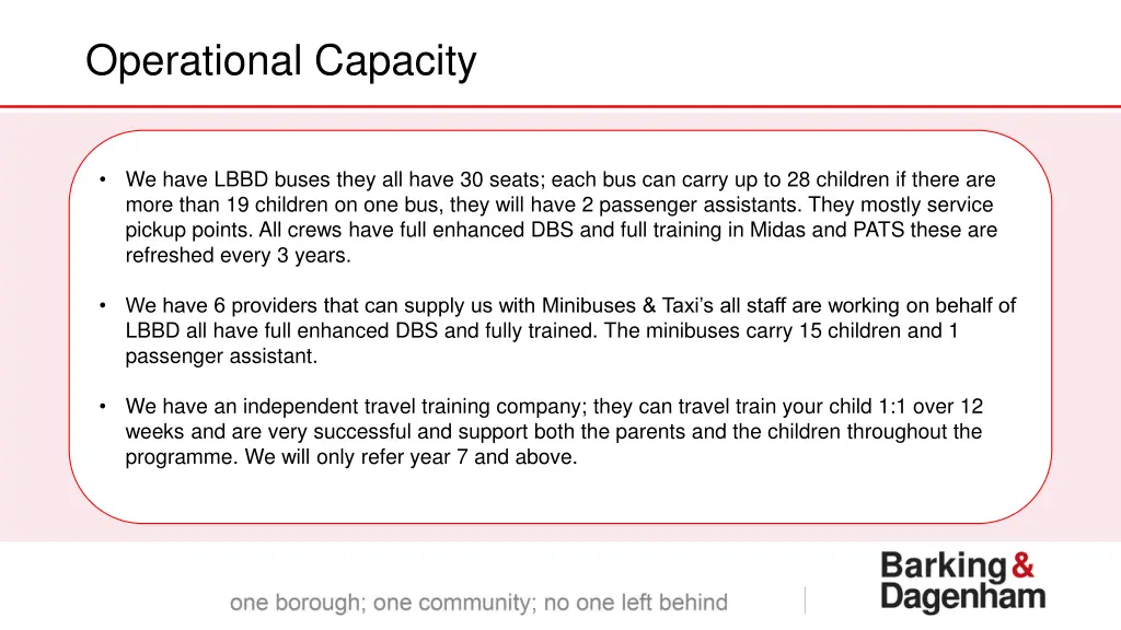 operational capacity