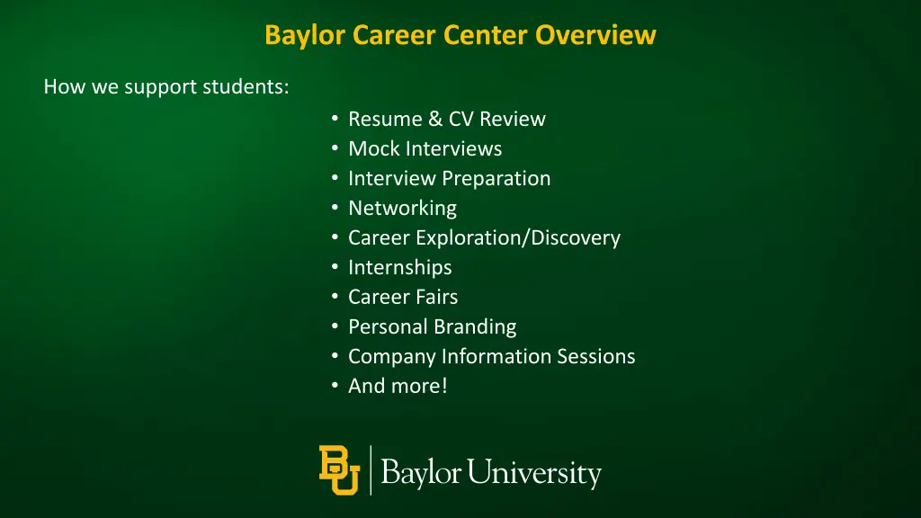 baylor career center overview