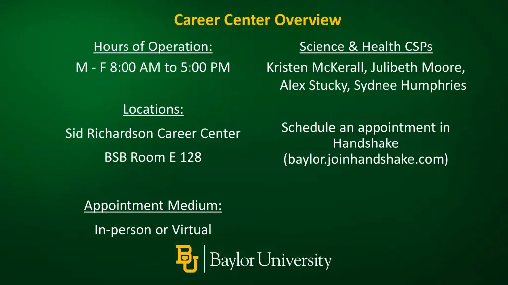 career center overview
