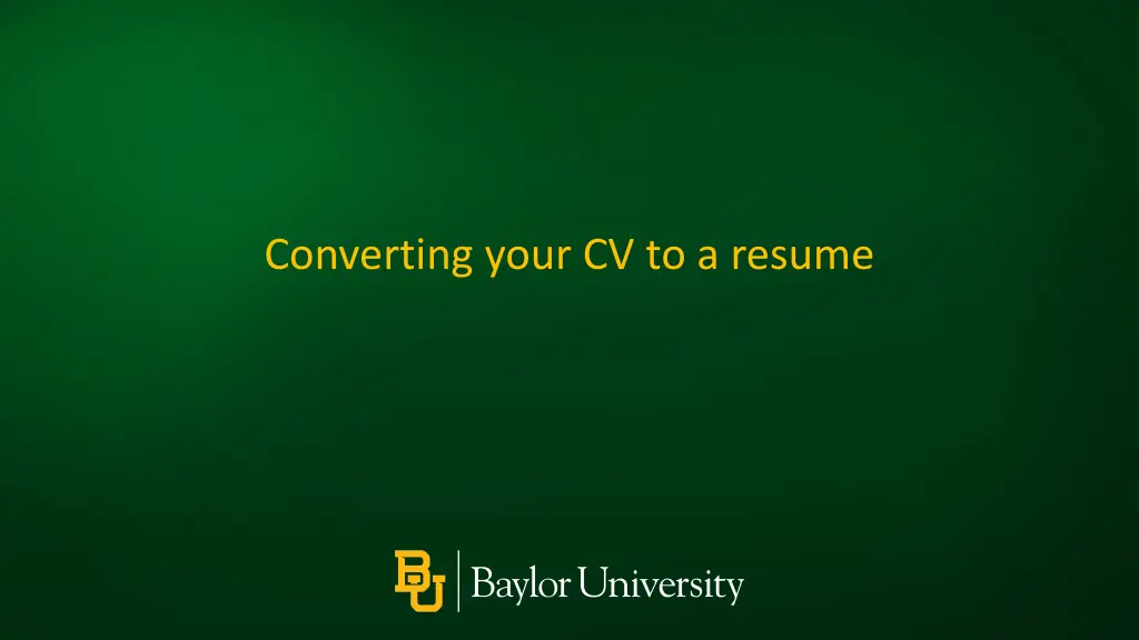 converting your cv to a resume