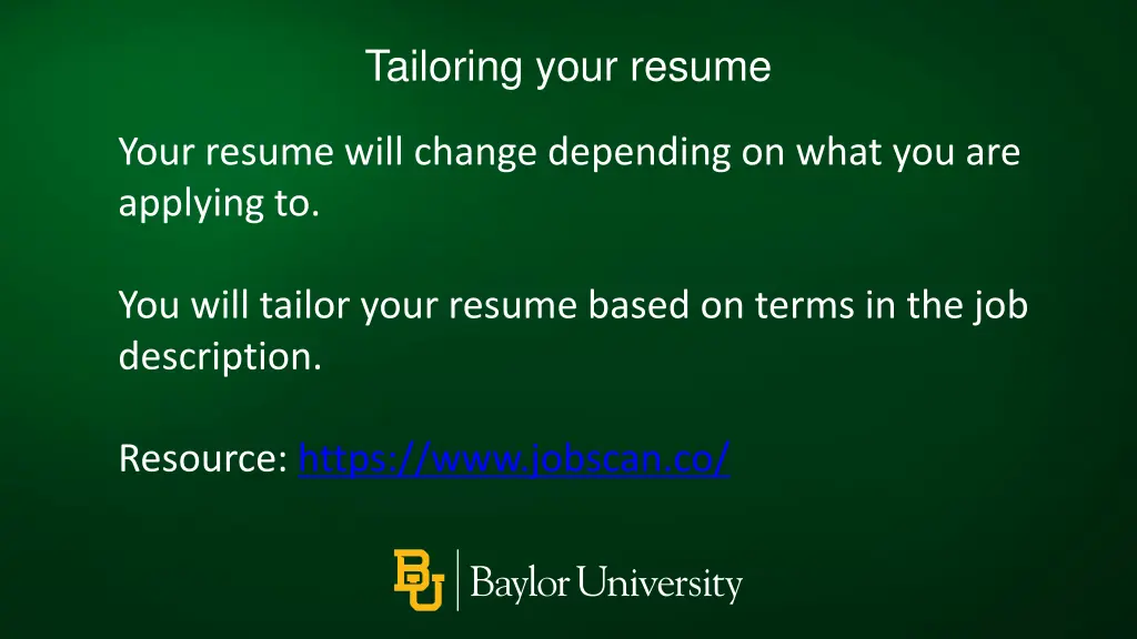 tailoring your resume