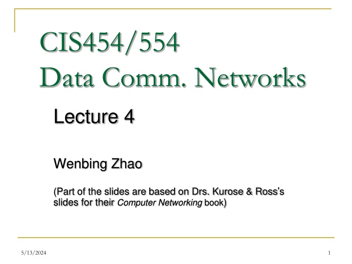 cis454 554 data comm networks