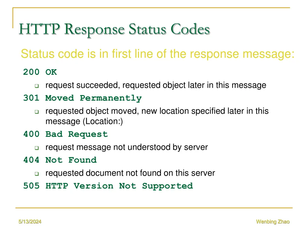 http response status codes