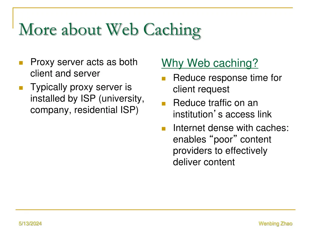 more about web caching