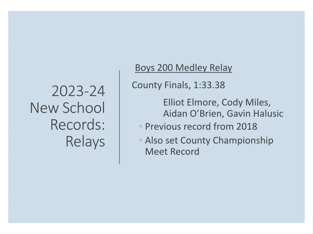 boys 200 medley relay