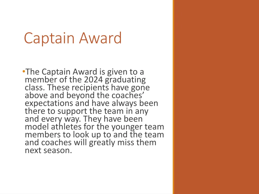 captain award