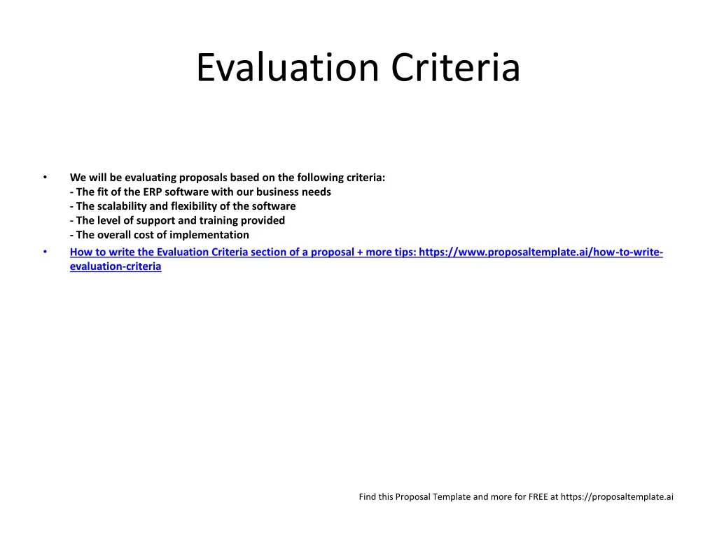 evaluation criteria