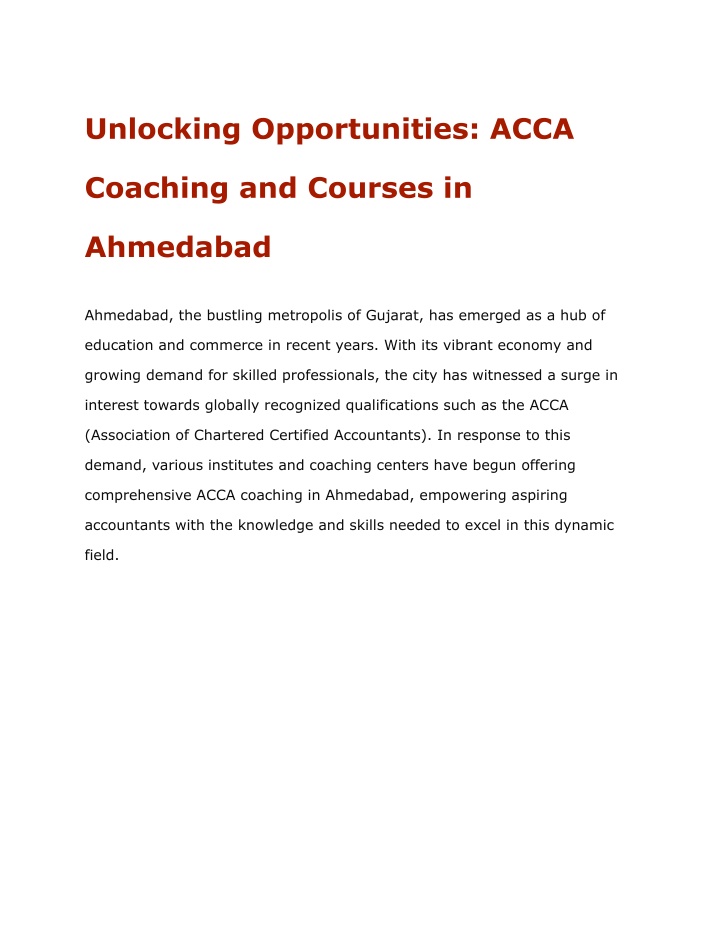 unlocking opportunities acca