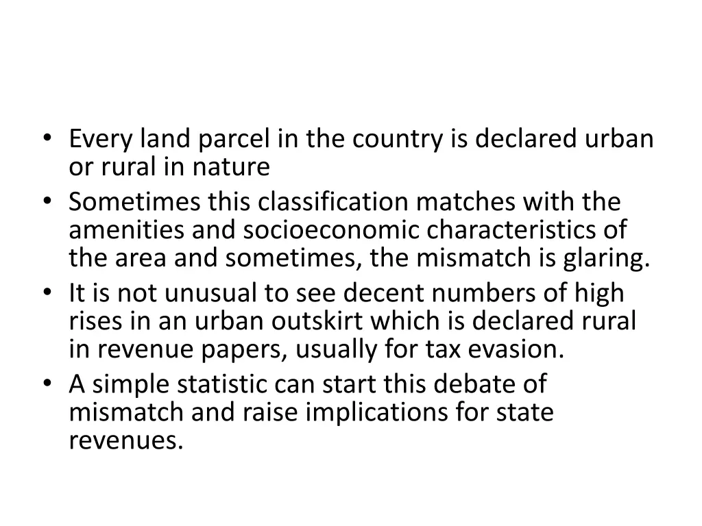 every land parcel in the country is declared