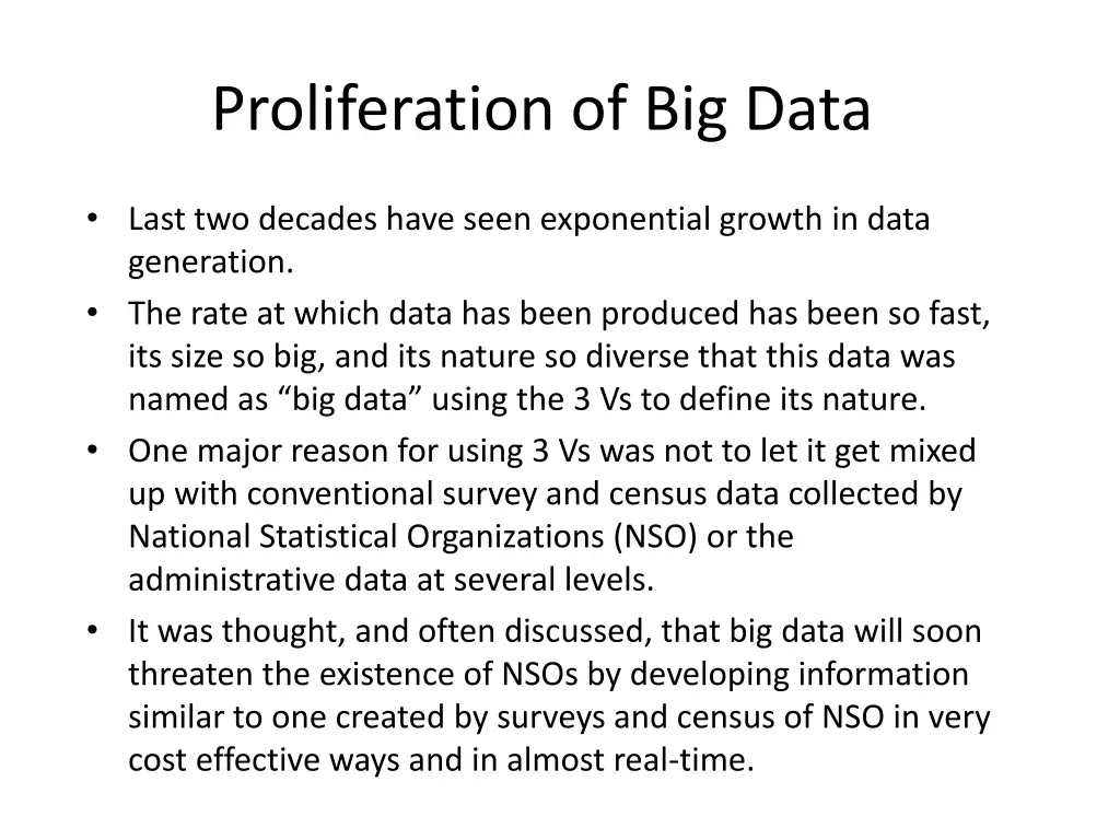 proliferation of big data