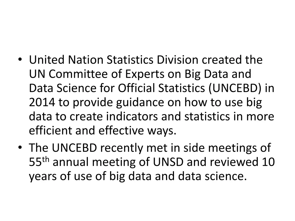 united nation statistics division created