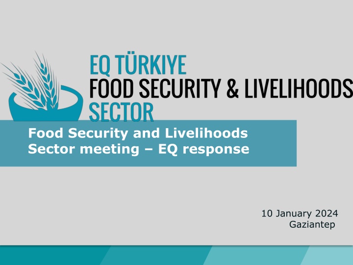 food security and livelihoods sector meeting