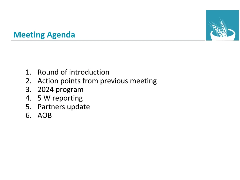 meeting agenda