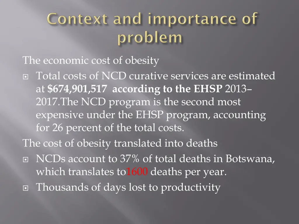 the economic cost of obesity total costs