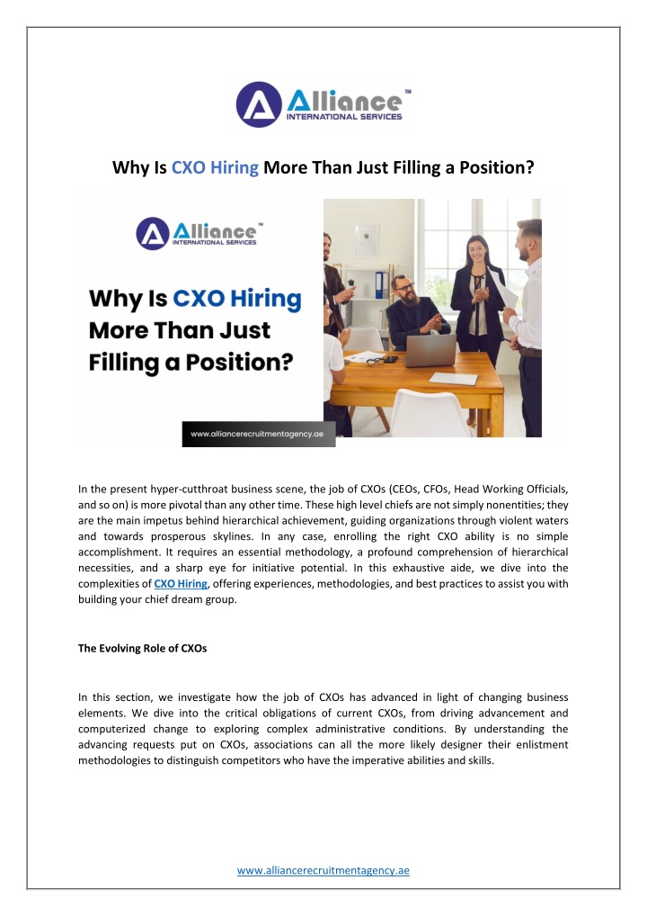 why is cxo hiring more than just filling