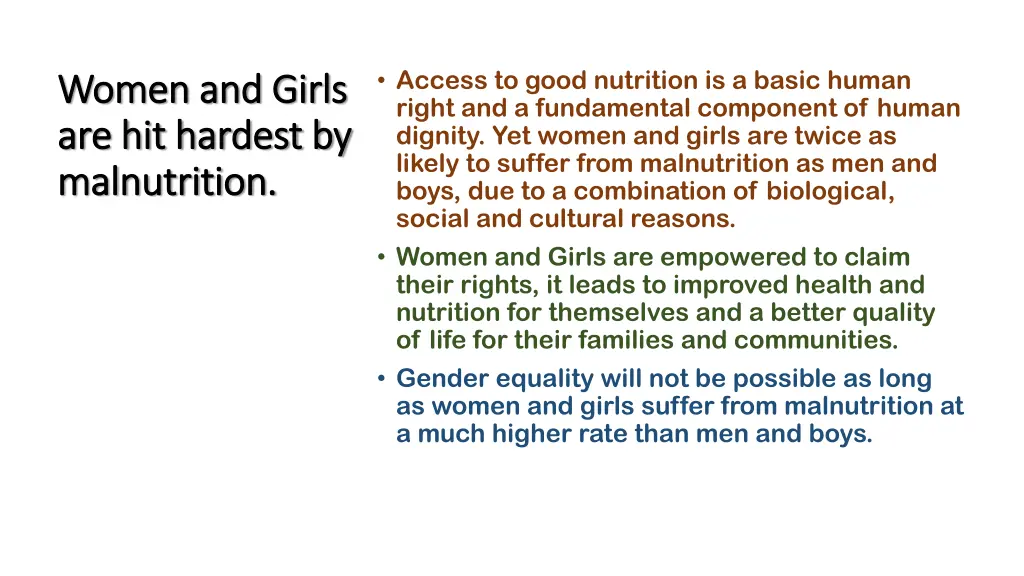 access to good nutrition is a basic human right