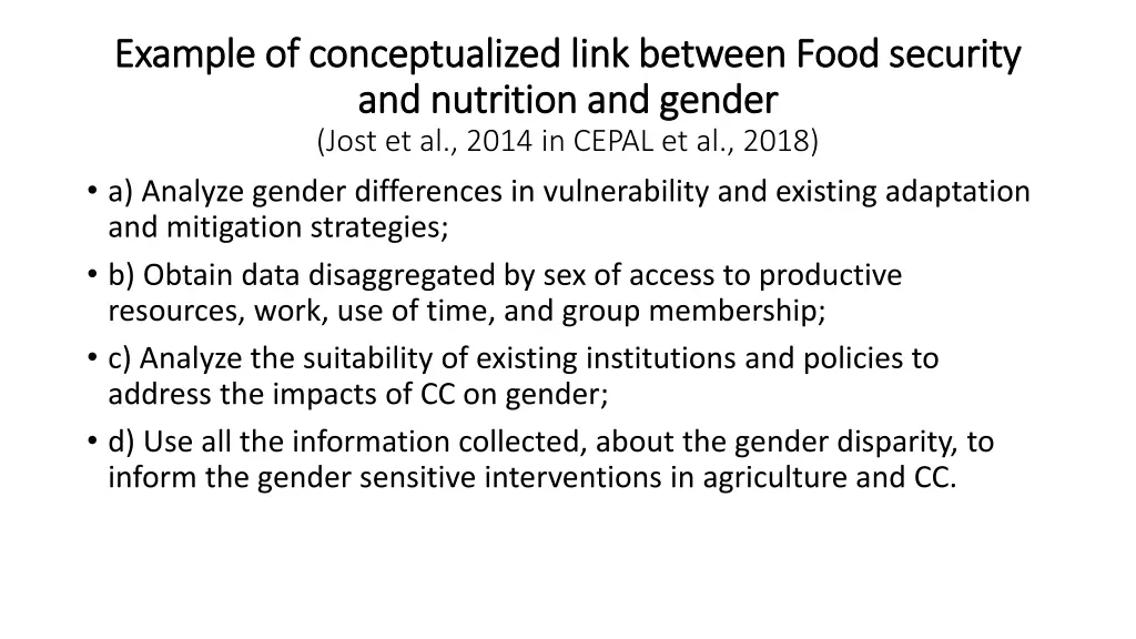 example of conceptualized link between food