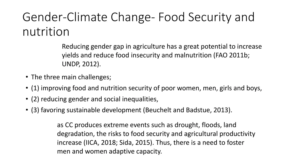 gender climate change food security and nutrition