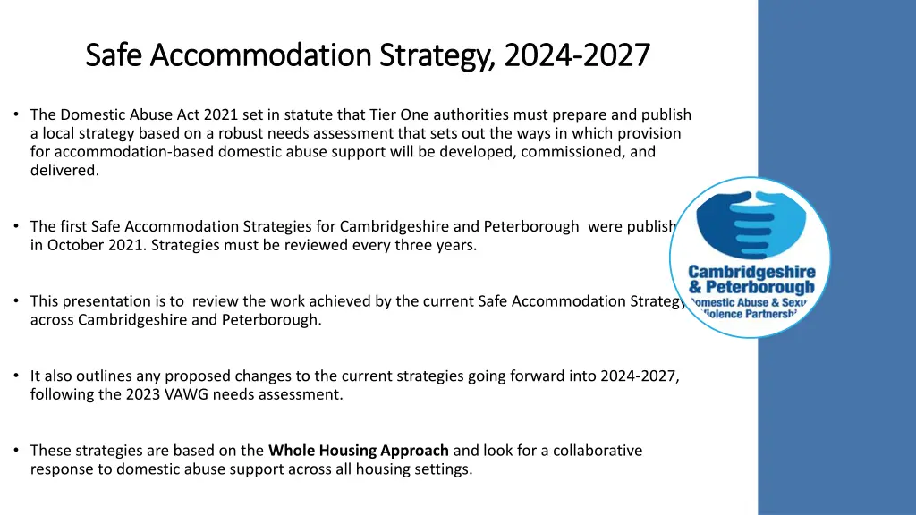 safe accommodation strategy 2024 safe