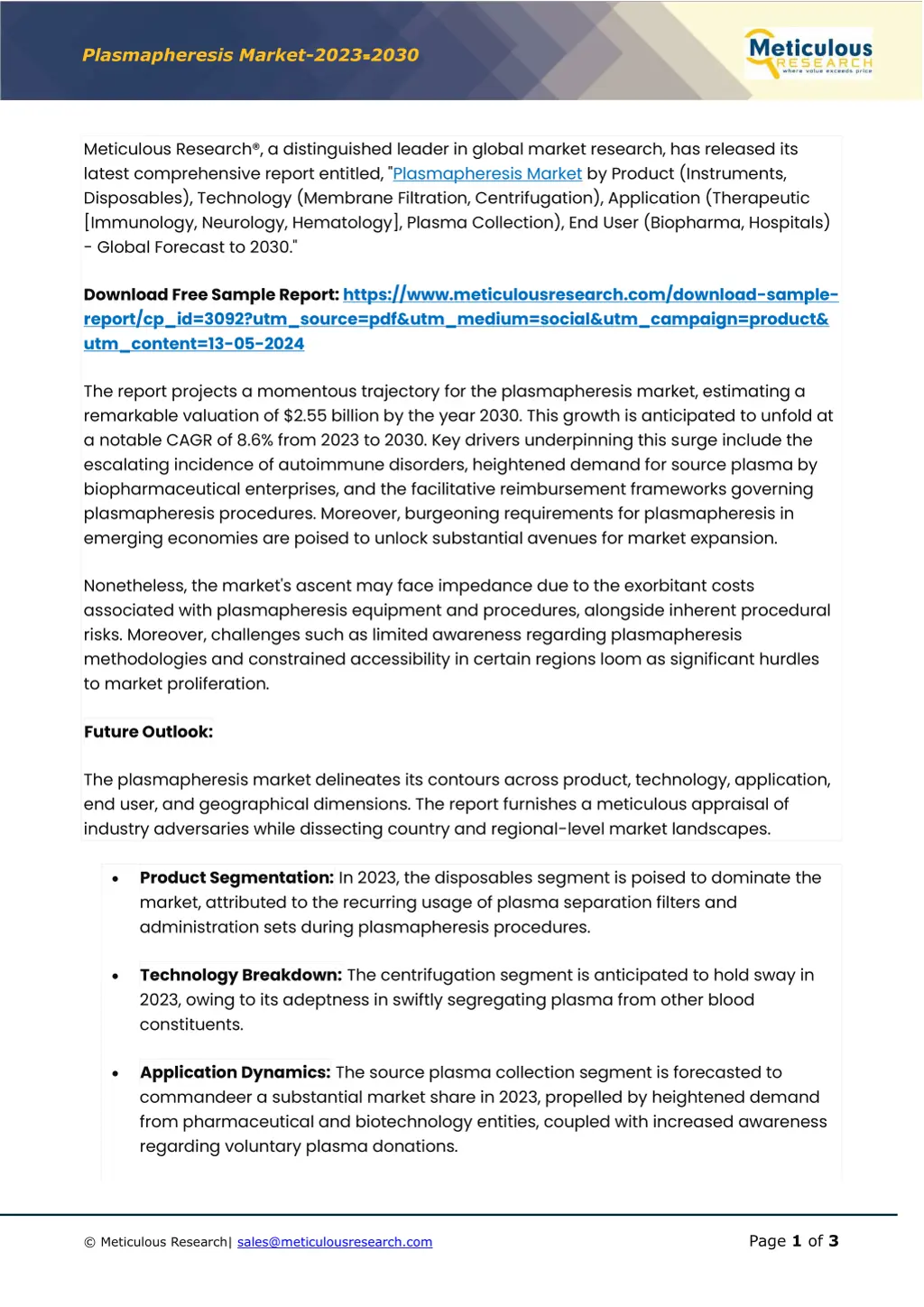 plasmapheresis market 2023 2030