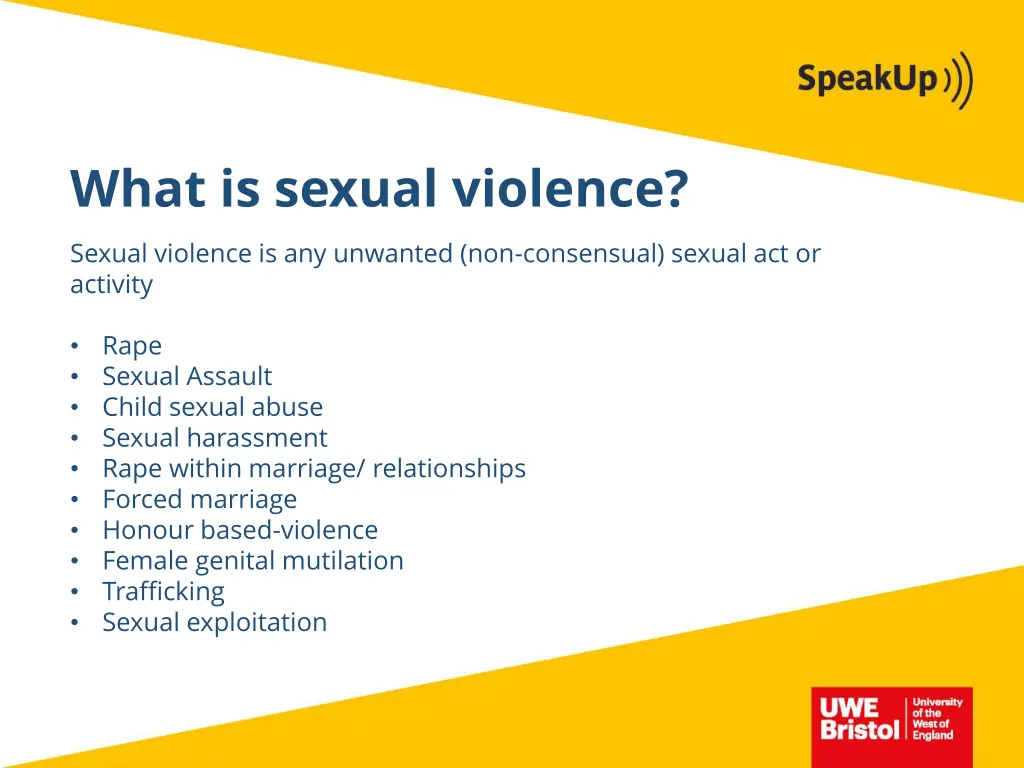 heading text what is sexual violence