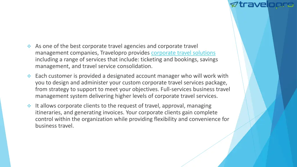 as one of the best corporate travel agencies