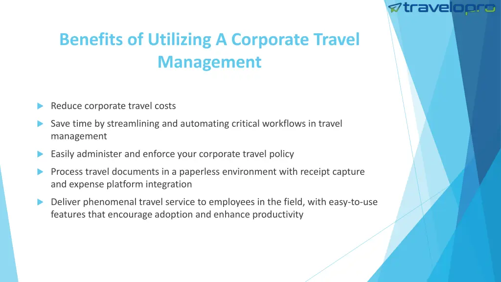 benefits of utilizing a corporate travel