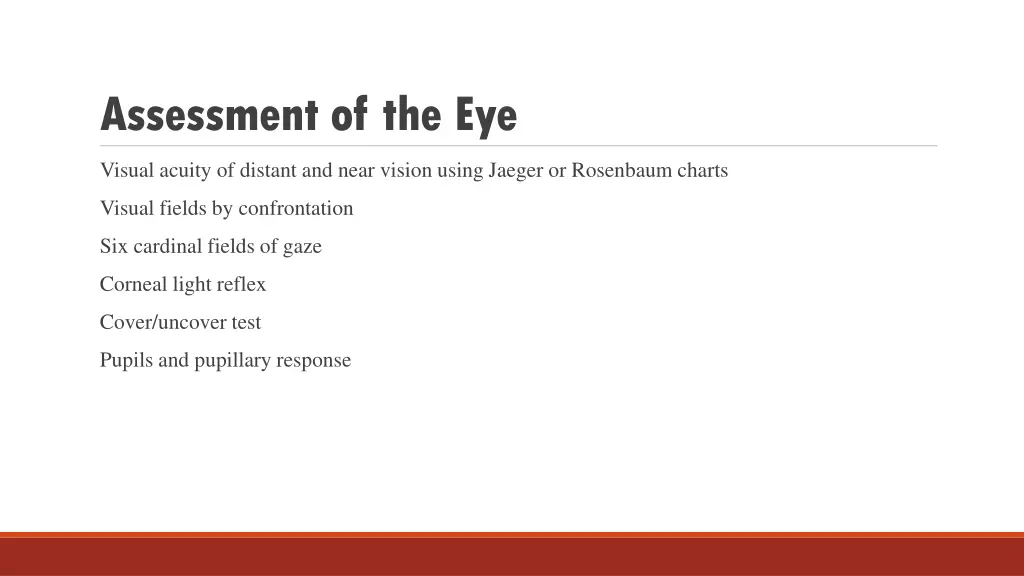 assessment of the eye 1