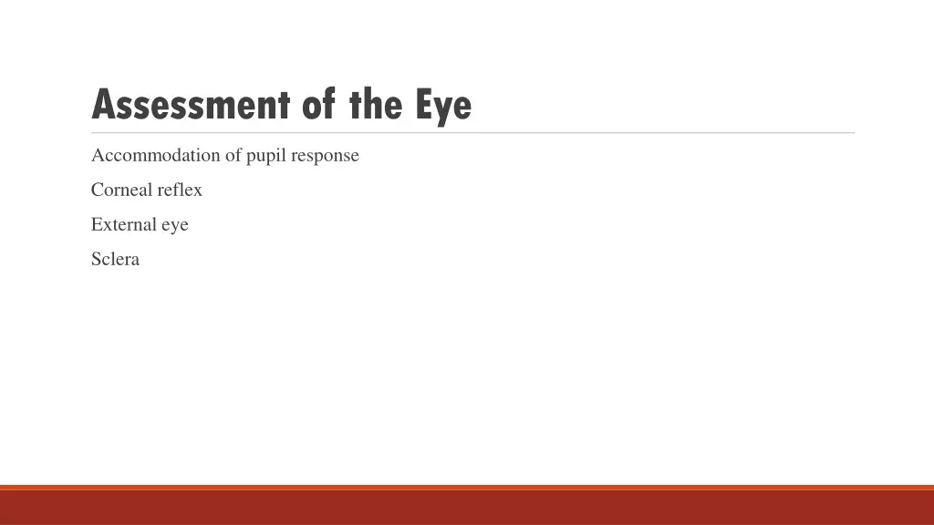 assessment of the eye 2