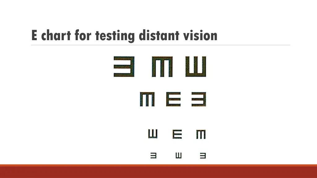 e chart for testing distant vision