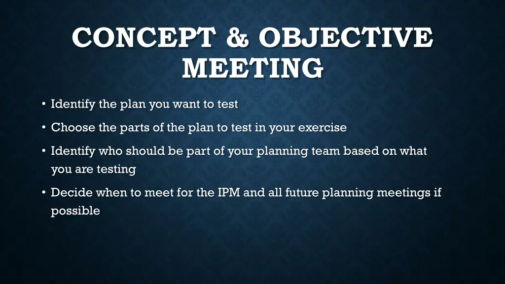 concept objective meeting