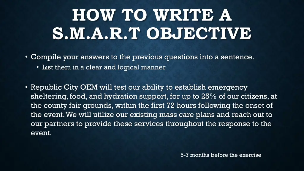 how to write a s m a r t objective 7