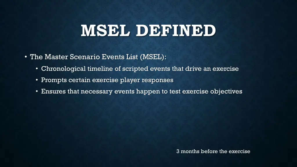 msel defined