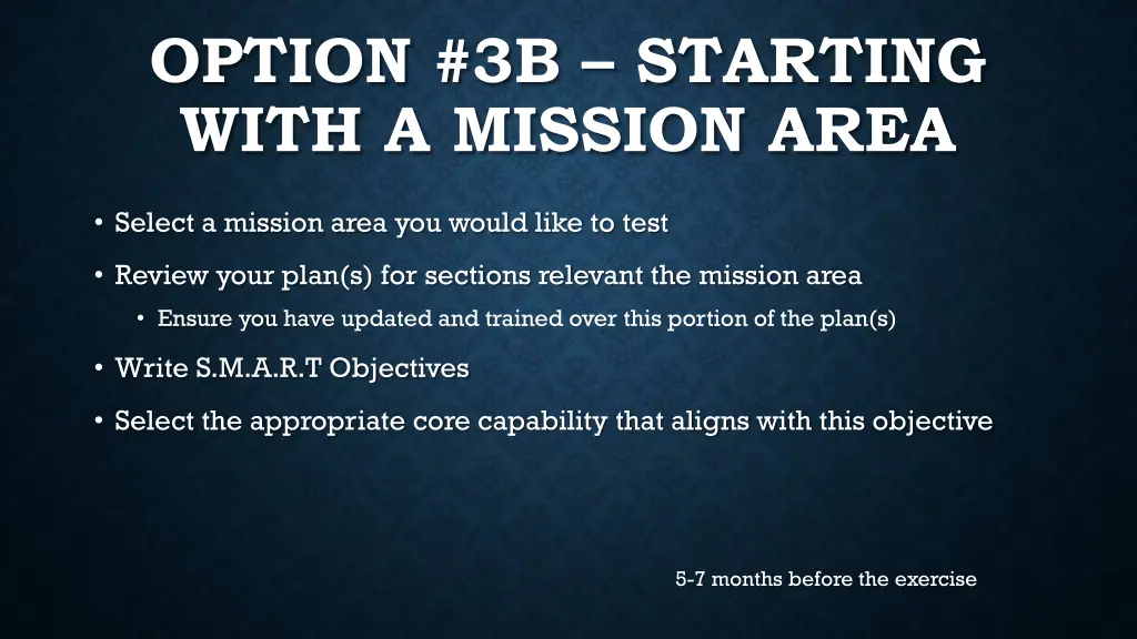 option 3b starting with a mission area