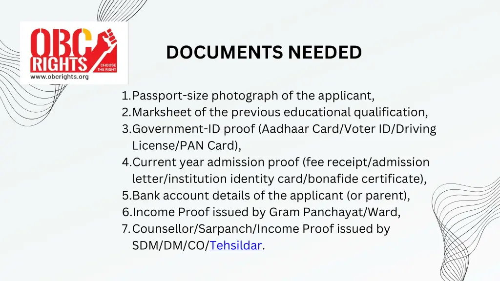 documents needed