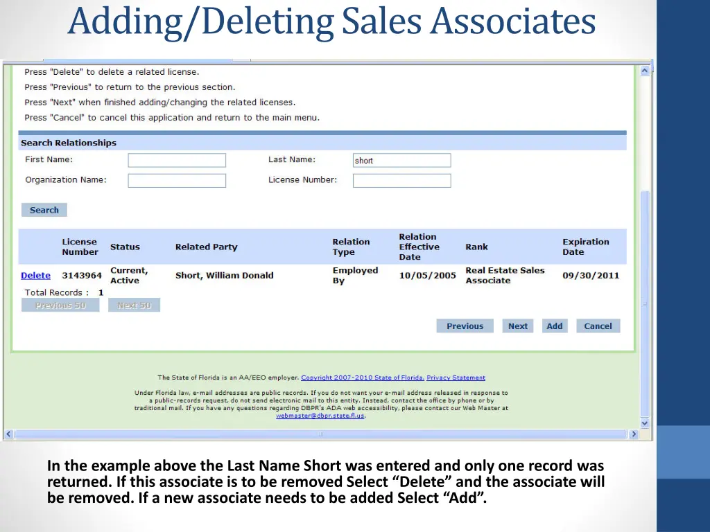 adding deleting sales associates 3