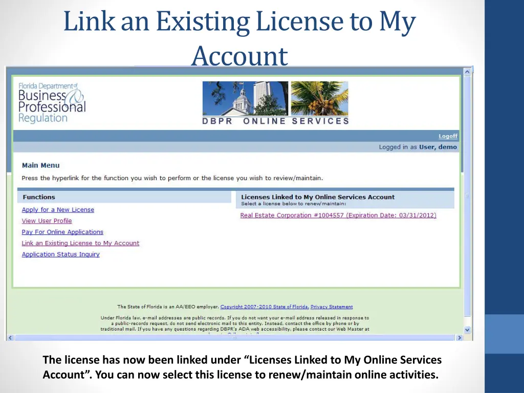 link an existing license to my account 7