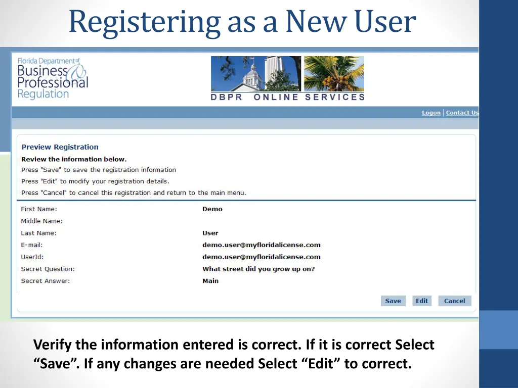 registering as a new user 1