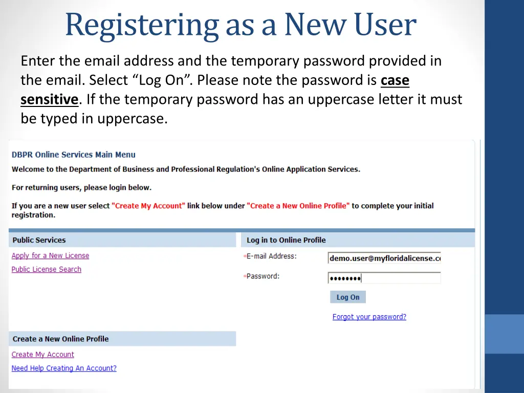registering as a new user 4