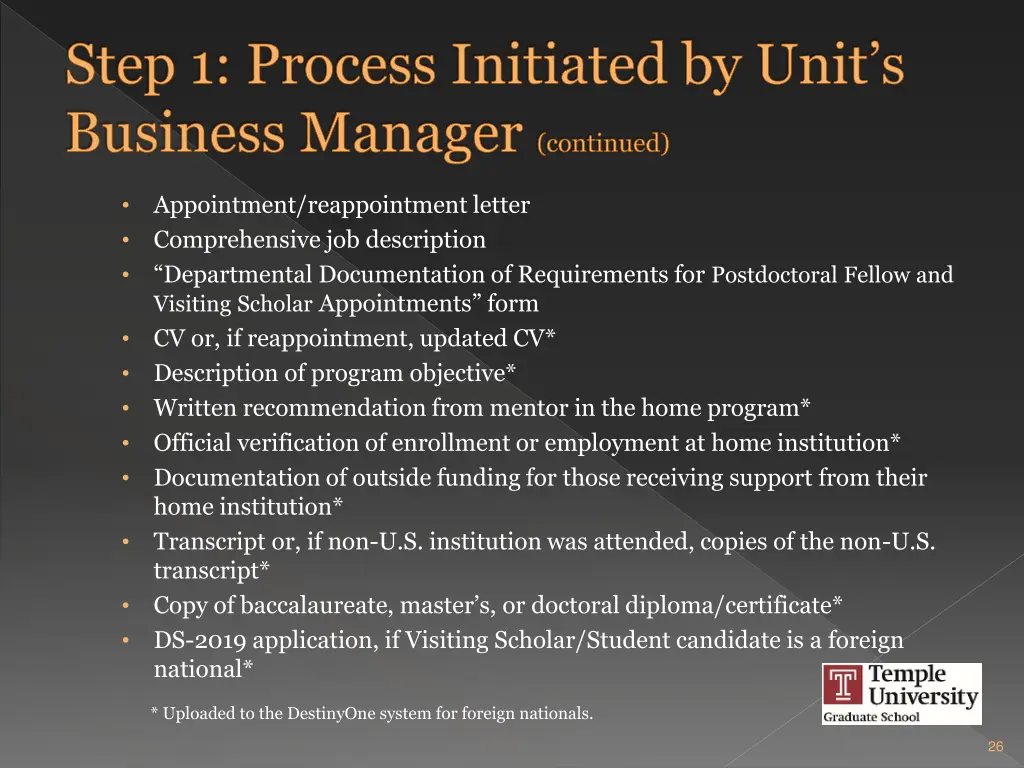 step 1 process initiated by unit s business 1