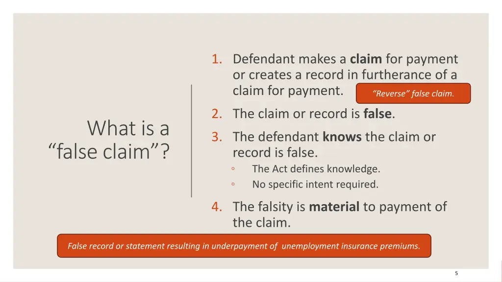 1 defendant makes a claim for payment or creates