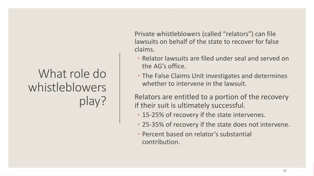 private whistleblowers called relators can file