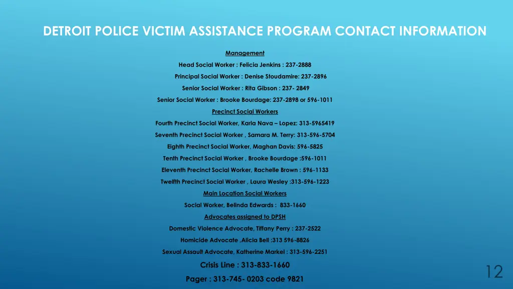 detroit police victim assistance program contact