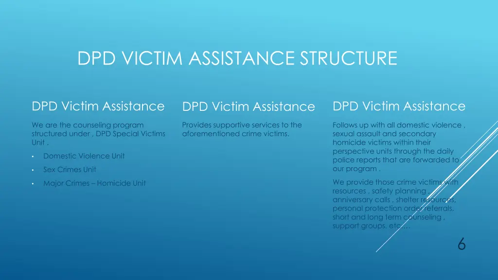 dpd victim assistance structure