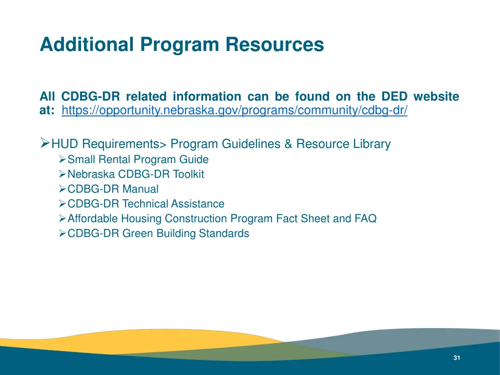 additional program resources