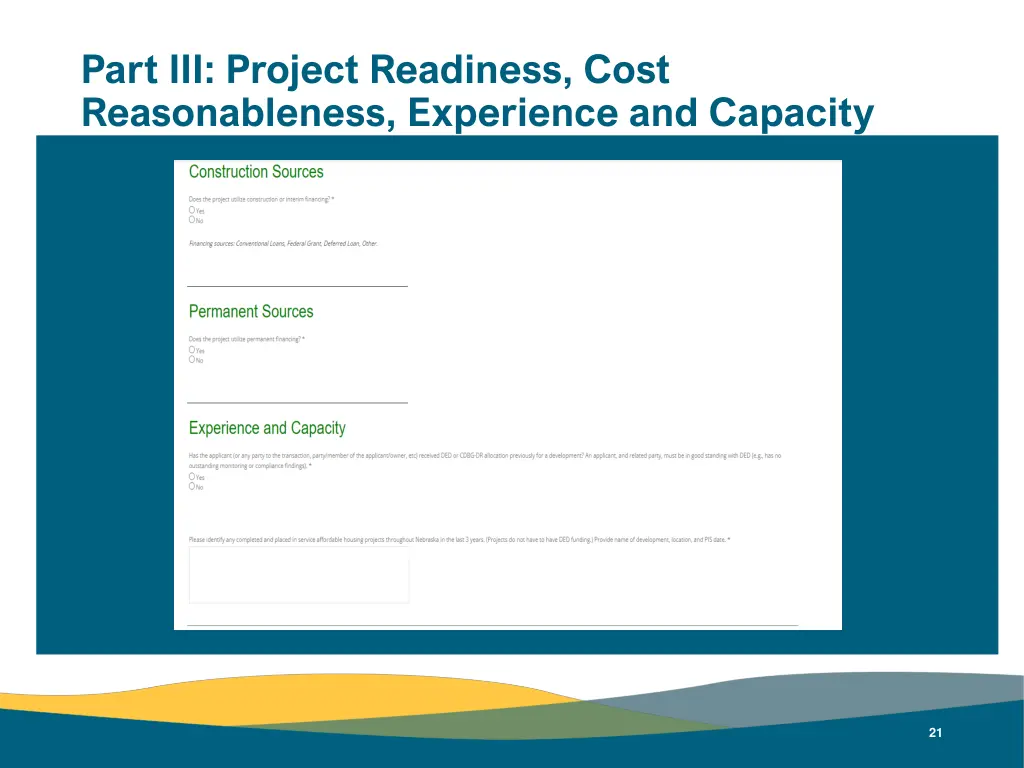 part iii project readiness cost reasonableness