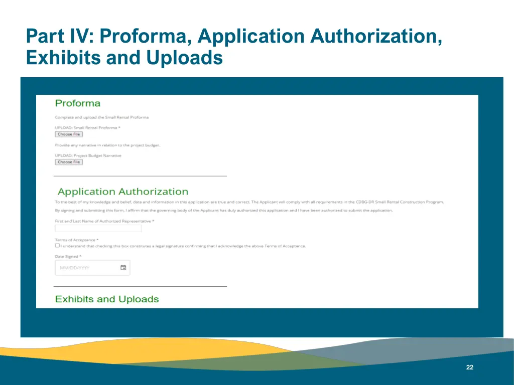 part iv proforma application authorization