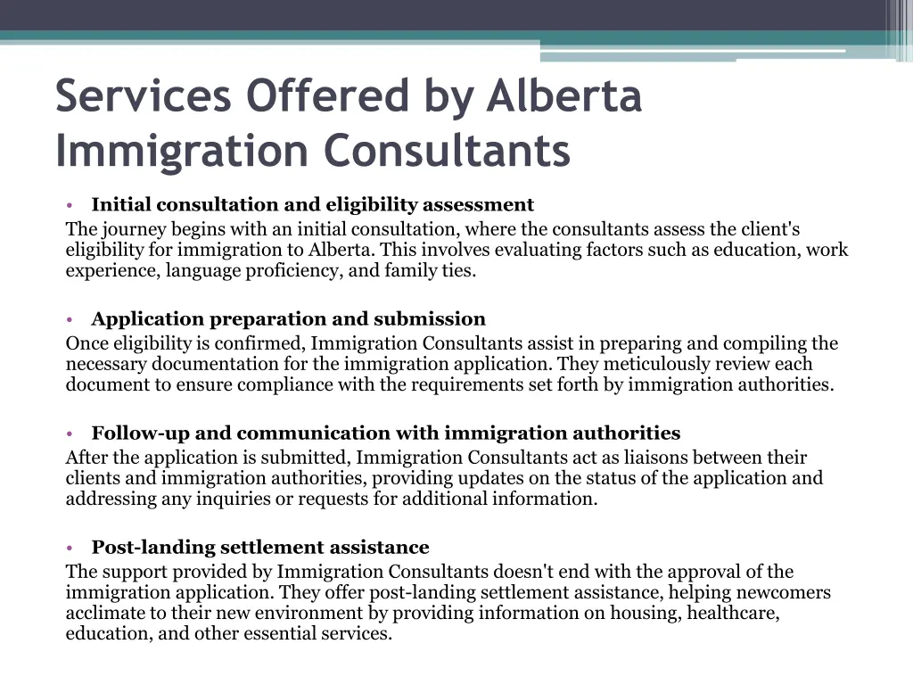 services offered by alberta immigration